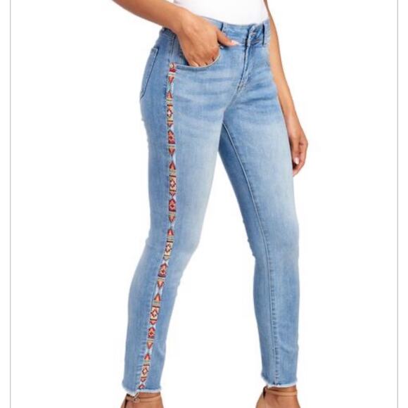 Luxe Moda Side Bling Denim Stretch Jeans 16 - Picture 1 of 9